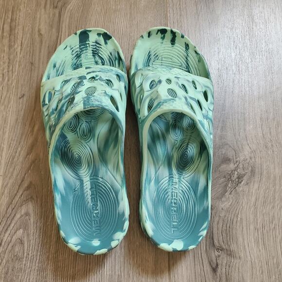Merrell Hydro Slides Rubber Green Outdoor Waterproof Camping unisex M 7.5 W 9 - Picture 4 of 10